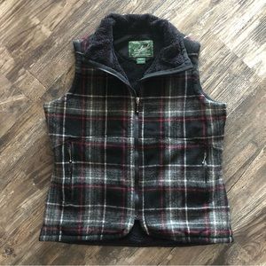 Woolrich Wool & Sherpa Plaid Vest Women’s Large